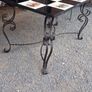 Table 1960s 70s Mid size coffee table hight sold Iron and tiles Top Heavy but Nice Image 8