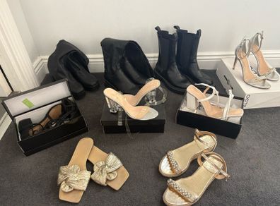 9 pairs of ladies boots/heels/sandals (uk6&7) all for 25euro