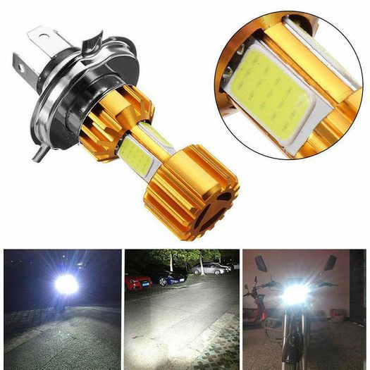 H4 18W LED 3 COB Motorcycle Motorbike Motor Cycle Bike Headlight Bulb 2000LM 6000K Hi/Lo Beam Light