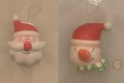 Vintage M&amp;S XL Santa &amp; Snowman Baubles 1990s