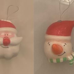 Vintage M&S XL Santa & Snowman Baubles 1990s