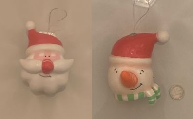 Vintage M&S XL Santa & Snowman Baubles 1990s