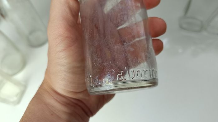 440 - Set of 6 Vintage Clear Glass Collectible Decorative Bottles