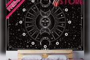 Tapestry Wall Hanging Stars Space Psychedelic Black and White Tapestries Wall Tapestry for Home Decor for Bedroom, Living Room, Dorm Black, 130x150 cm MULTIPLE SIZES/COLOURS AVAILABLE (FREE SHIPPING)
