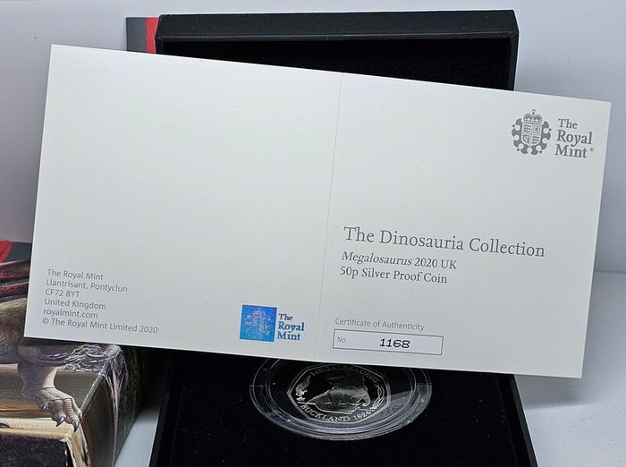 Royal Mint 2020 50p Silver Proof Dinosauria Collection Magalozaurus