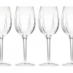 Waterford Crystal John Rocha Large Wine Goblet Glasses Set of 5