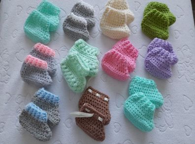 Handmade baby booties