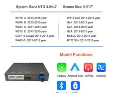 Bonroad Carplay Android Auto Interface For Mercedes Benz A B C M E Class GLA CLA GLK SLK CLS GL W204 W176 W246 NTG 4.5 Airplay