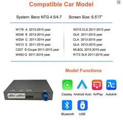 Bonroad Carplay Android Auto Interface For Mercedes Benz A B C M E Class GLA CLA GLK SLK CLS GL W204 W176 W246 NTG 4.5 Airplay