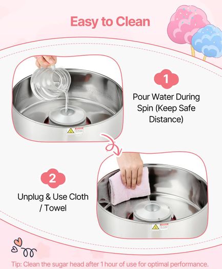 Cotton Candy Machine Commercial, 1000W Electric Candy Floss Maker, Easy Use with 38cm Stainless Steel Bowl and Sugar Scoop, Makes Hard Candy for Home Kids Birthday, Family Party