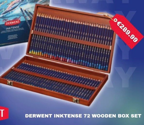 Brand New Derwent pencils in wooden case