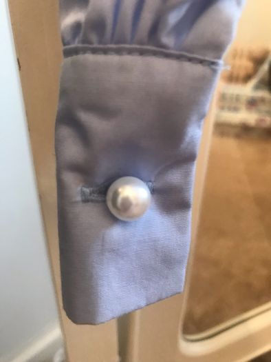 Pretty Blue Shirt with Pearl Effect Buttons size 8