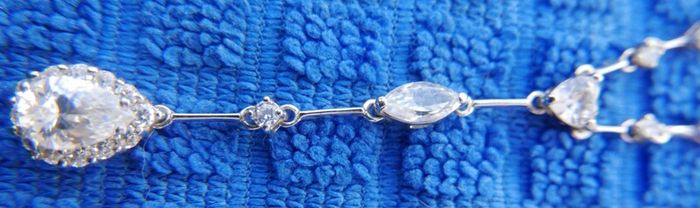 Vintage Sterling Silver 925 Multiple Cubic Zirconia Gems Necklace 5,6g length -18"