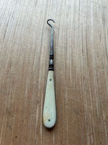 Vintage Button Hook with Bone Handle