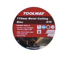 Toolway 115 x 1.0mm Metal Cutting Disc 10pc