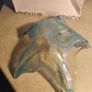 Glass Bowl Round Star Shaped Murano Art Deco Art Blue White Image 9