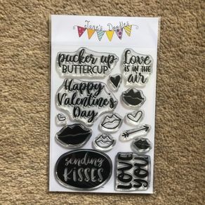 Jane's Doodles, Pucker Up, photopolymer stamp set - brand new