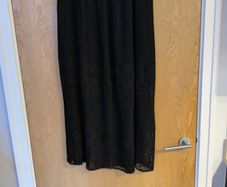 M&S Pleated  Black Skirt With  Lace Sections.   S.12.(40)  B.N.W.T.