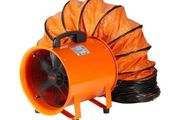 Portable Ventilator, 406.4m Heavy Duty Cylinder Fan with 5m Duct Hose, 900W Strong Shop Exhaust Blower 5175CFM