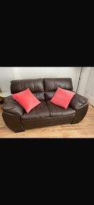 Real Leather Two Seater Sofa