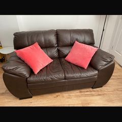 Real Leather Two Seater Sofa