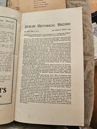 Dublin Historical Records X 4. By The Old Dublin Society. First Edition Paperback In Good Condition.  See Photos For Same.