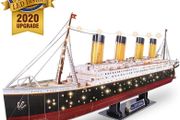3D Puzzles for Adults LED Titanic Toys Model Kits Ship, Difficult Jigsaw Family Puzzles and Cruise Ship Gifts Home Decoration for Kids and Adults, 266 Pieces(Large with LEDs)