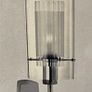 Satin Silver Chrome Wall Light Clear Glass Image 2