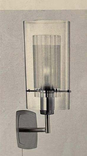 Satin Silver Chrome Wall Light Clear Glass