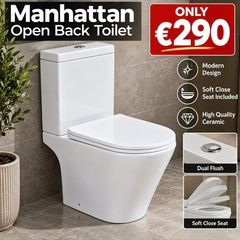 New Manhattan open back toilet and s/c seat