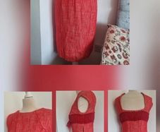 red midi dress,new