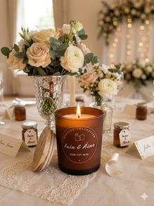 Personalised wedding couple scented candle
