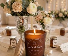 Personalised wedding couple scented candle