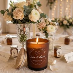 Personalised wedding couple scented candle