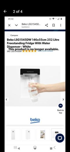 beko freestanding fridge with water dispenser