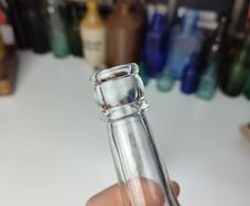 220 - Set of 2 Vintage Clear Glass Decorative Collectible Bottles
