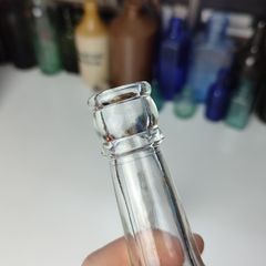 220 - Set of 2 Vintage Clear Glass Decorative Collectible Bottles