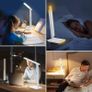 LED Desk Lamp with Wireless Charger & USB Charging Port, 5 Colors 5 Brightness Dimmable Eye-Caring Table Lamp with Night Light, LCD Screen Clock Temperature Timer Touch Control Bedside Lam Image 7