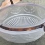 Vintage Art Deco Fluted White Opaque Glass and Copper Ceiling Light Image 10
