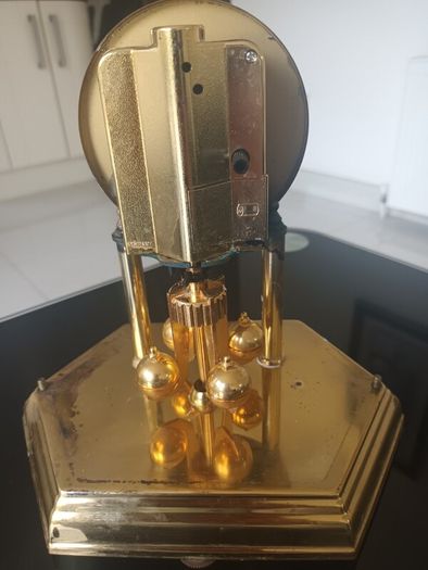 Vintage 70's Kundo Kieninger & Obergfell Brass/Glass Clock.