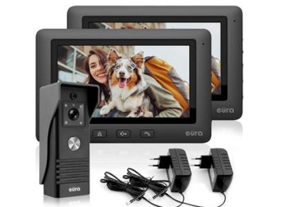 2 Screen Eura Connect Video Doorbell 4 Wire System