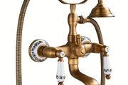 Antique Brass Bathtub Faucet with Hand Shower Taps