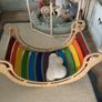 Beautiful wooden children  rainbow rocker Image 2