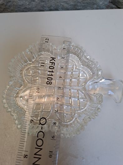 1970s crystal shamrock trinket dish