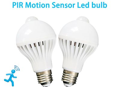 7W  LED Motion sensor lamp E27 Universal Safety Night Light AC 110V 220V Saving Energy LED Bulbs PIR Decor Ampoule