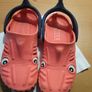 Boys shark clogs - flip flops - slippers - crocs - size 1 - NEXT brand - beach wear - quit Nintendo & Minecraft go outside Image 2