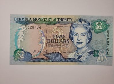 BERMUDA 2 Dollars 2000 UNC notes