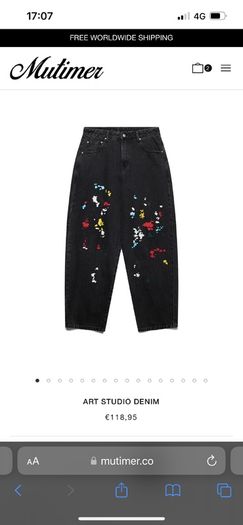 Mutimer mens paint splatter jeans