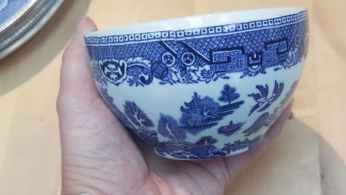 Vintage Arklow Pottery Willow Pattern (Without Gilt) Sugar Bowl - Replacements.com!!
