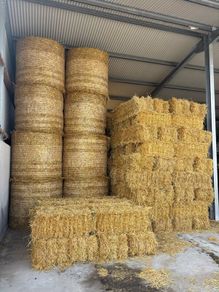 Small squares of oats and barley straw